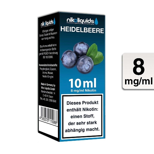 E-Liquid NIKOLIQUIDS Heidelbeere 8 mg