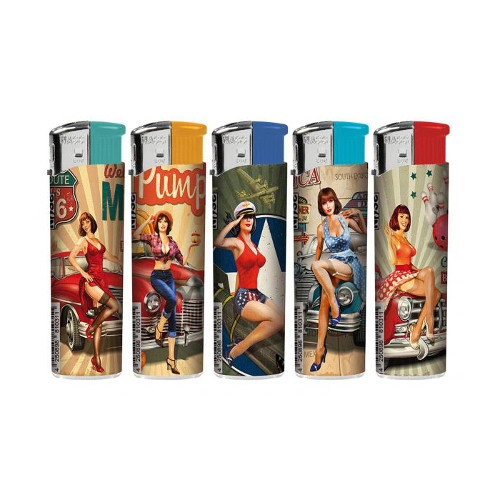 Einwegfeuerzeug Piezo Nass Pin up Ladies Steller