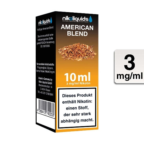 E-Liquid Nikoliquids American Blend 3 mg 50 Pg/50 Vg