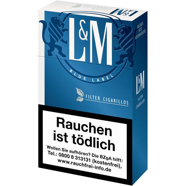L&M Zigarillos Naturdeckblatt Blue Original Pack Stange