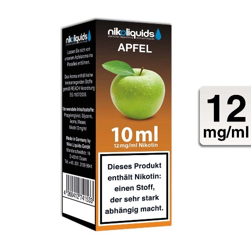 E-Liquid NIKOLIQUIDS Apfel 12 mg