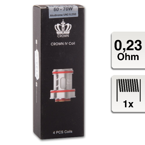 E-Clearomizercoil Uwell Crown 4 UN2 Heads 0,23 Ohm