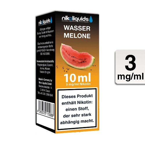 E-Liquid NIKOLIQUIDS Wassermelone 3 mg