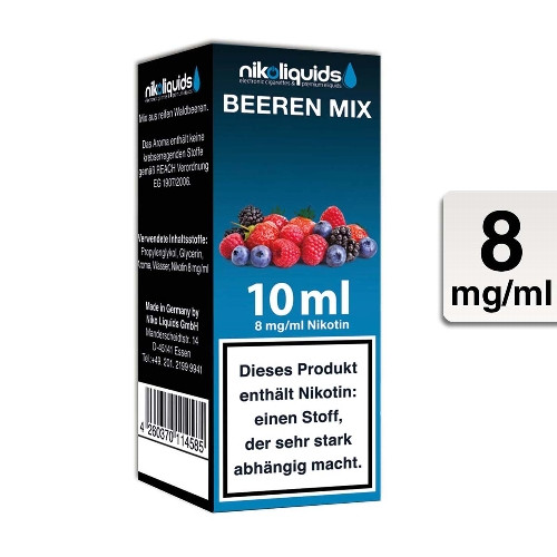 E-Liquid NIKOLIQUIDS Beeren Mix 8 mg