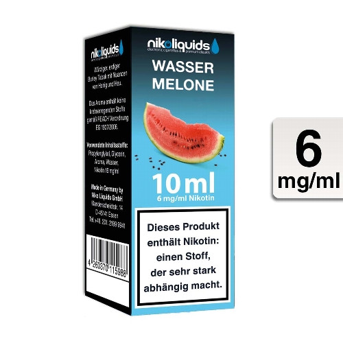 E-Liquid NIKOLIQUIDS Wassermelone 6 mg