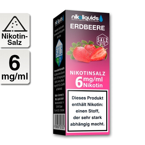 E-Liquid Nikotinsalz NIKOLIQUIIDS Erdbeere 6 mg