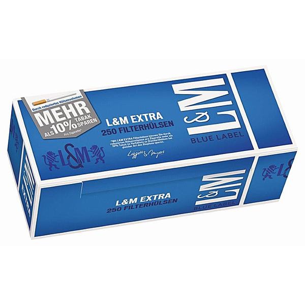 L&M Filterhülsen Extra Blue 250 Stück Packung