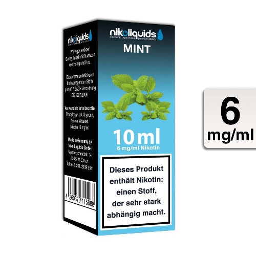 E-Liquid NIKOLIQUIDS Mint 6 mg