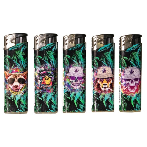 Einwegfeuerzeug Piezo Cool Trippy Animals Steller