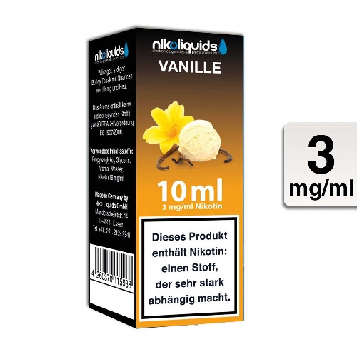 E-Liquid NIKOLIQUIDS Vanille 3 mg