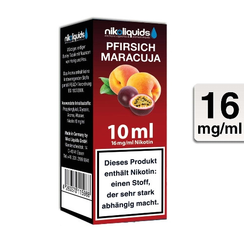 E-Liquid NIKOLIQUIDS Pfirsich-Maracuja 16 mg