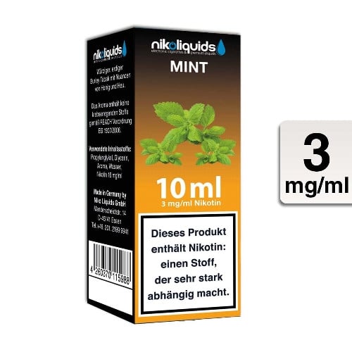 E-Liquid NIKOLIQUIDS Mint 3 mg