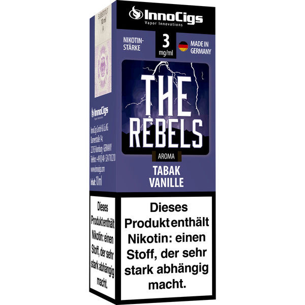 E-Liquid INNOCIGS The Rebels Tabak Vanille Aroma 3 mg