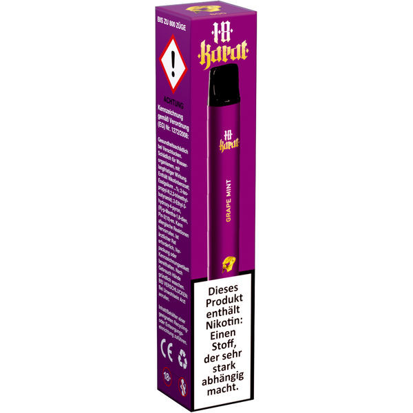 Vqube 18Karat Einweg E-Zigarette Grape Mint 16 mg