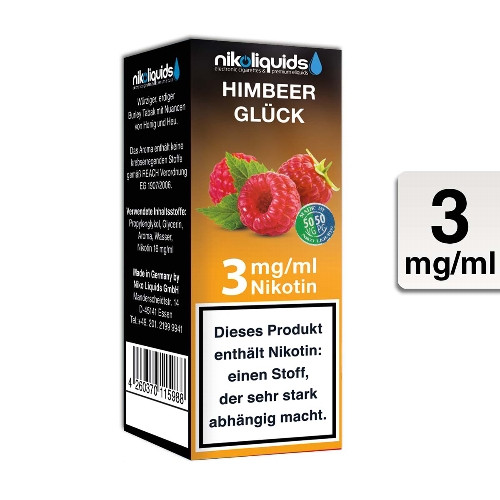 E-Liquid NIKOLIQUIDS Himbeerglück 3 mg