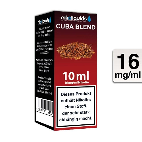 E-Liquid Nikoliquids Cuba Blend 16 mg 70 Pg 30 Vg