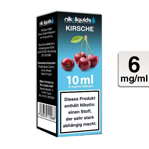 E-Liquid NIKOLIQUIDS Kirsche 6 mg