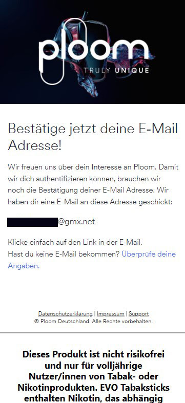 E-Mail Bestätigungslink aufrufen