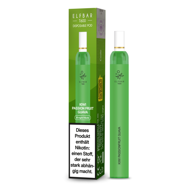 Elfbar T600 Einweg E-Zigarette Kiwi Passionfruit Guava 20mg