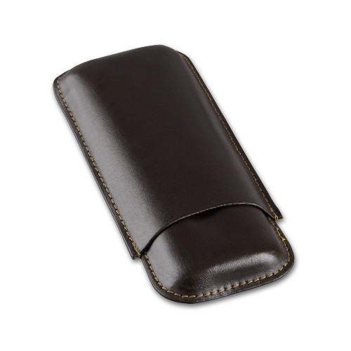 Cigarrenetui 2er Leder dunkelbraun Robusto