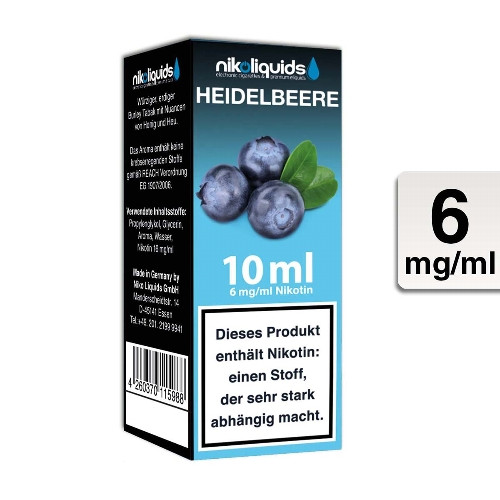 E-Liquid NIKOLIQUIDS Heidelbeere 6 mg
