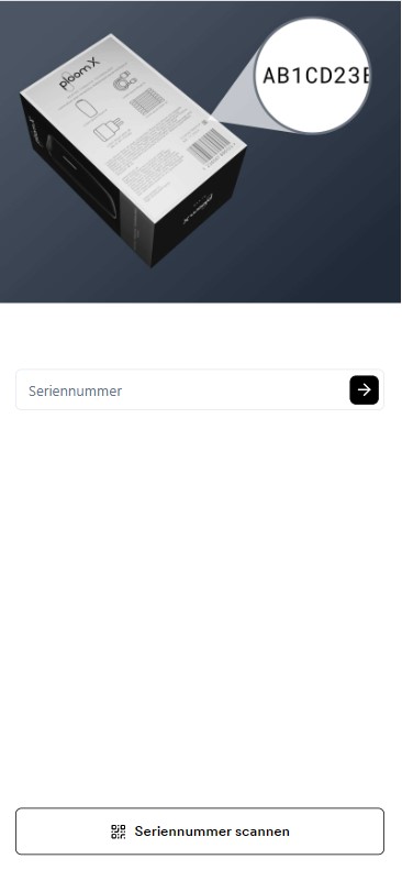 Ploom Seriennummer eingeben
