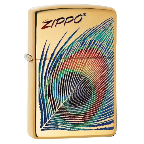 Zippo messing poliert Peacock Feather
