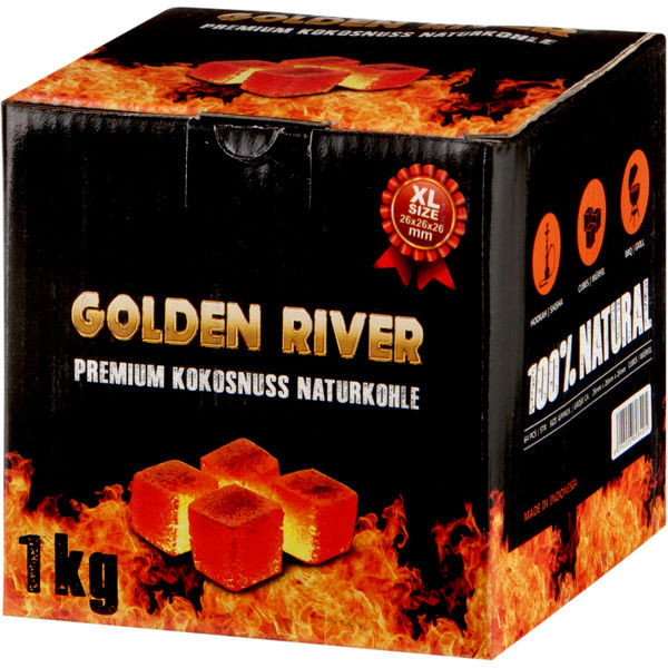 Golden River Premium Wasserpfeifenkohle Packung