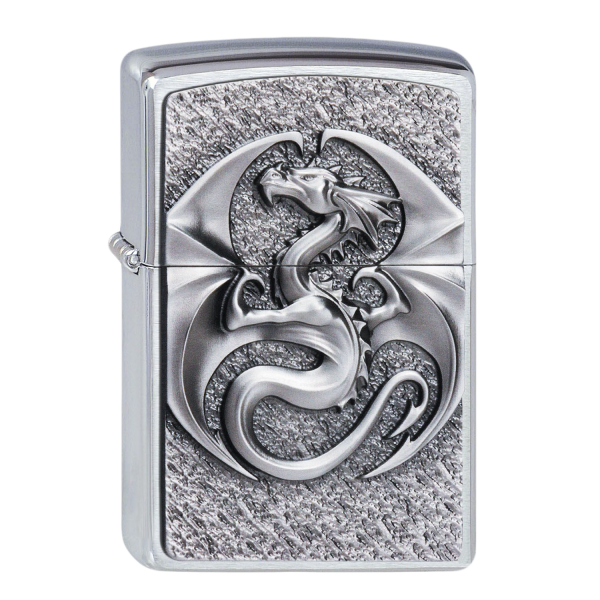 Zippo chrom gebürstet Anne Stokes Dragon 3D Emblem