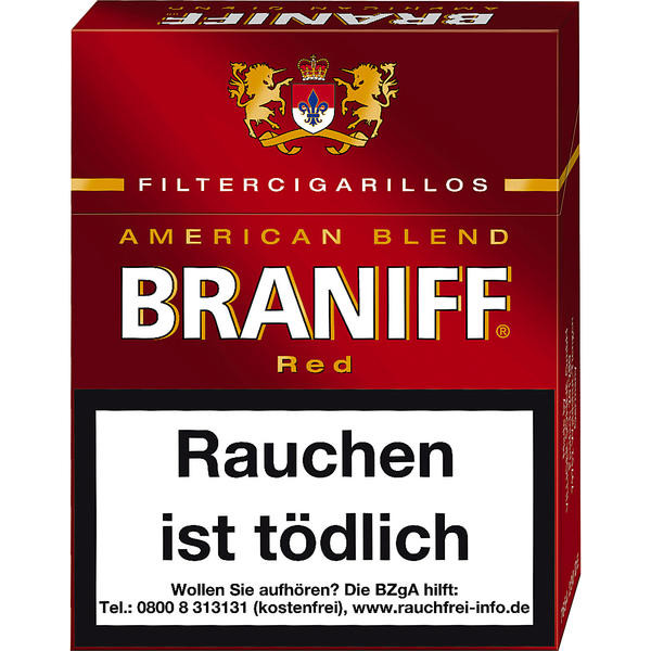 Braniff Zigarillos Naturdeckblatt Red Big Pack