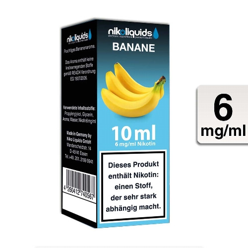 E-Liquid NIKOLIQUIDS Banane 6 mg