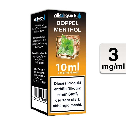 E-Liquid Nikoliquids Doppel Menthol 3 mg 70 Pg/30 Vg