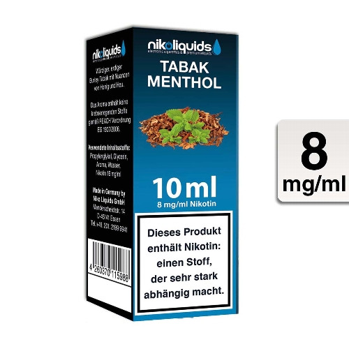 E-Liquid NIKOLIQUIDS Tabak Menthol 8 mg