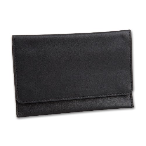 Feinschnitt-Tasche Leder Rind schwarz 15 x 9 cm