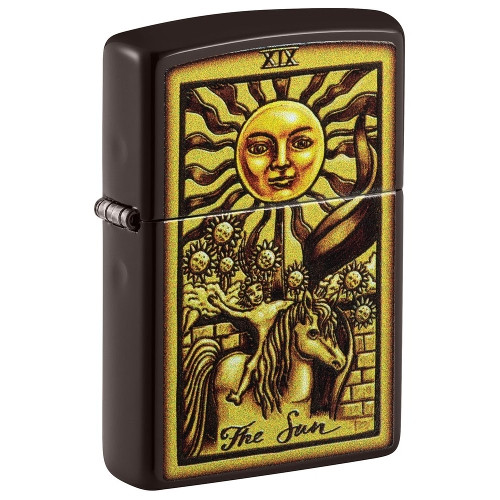 Zippo braun matt Tarot Card Sun Design