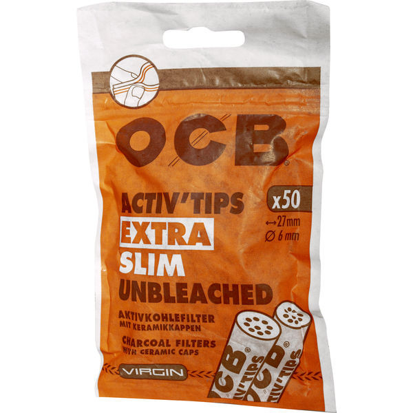 OCB Aktiv Tips Extra Slim Unbleached 6mm Papierbeutel