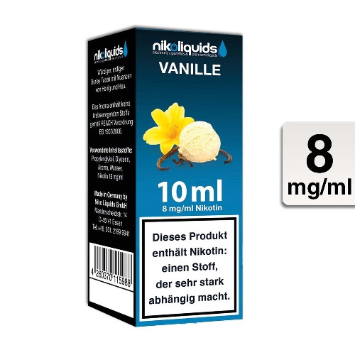 E-Liquid NIKOLIQUIDS Vanille 8 mg