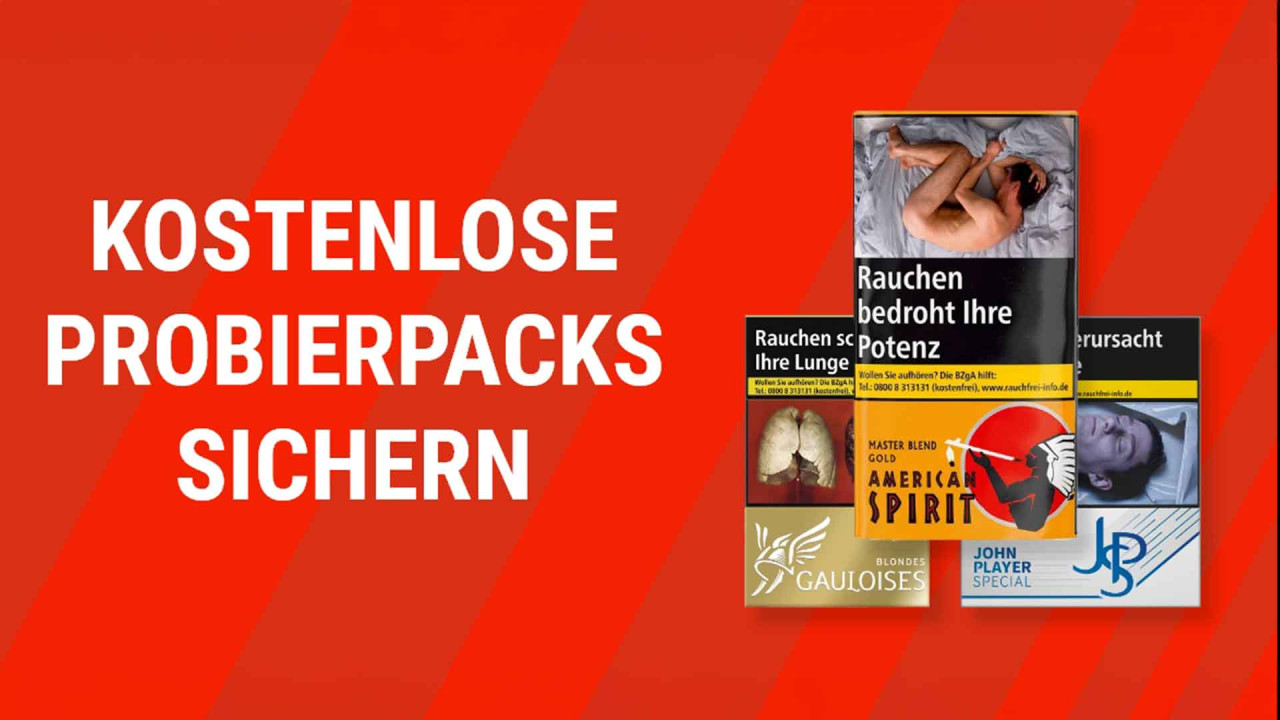 Zigaretten kostenlos & Tabak gratis als Probierpackung erhalten