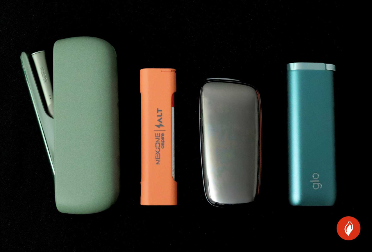 glamping pod kaufen Nexione Salt im Vergleich mit Tabakerhitzern (IQOS, glo und Ploom)
